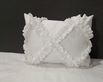 Rüschenkissenbezug: Baumwollsatin mit Fadenzahl 400