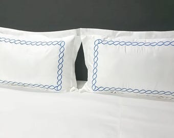 Kettenstickerei Kissenbezug: 400 Faden Fadenzahl Baumwollsatin