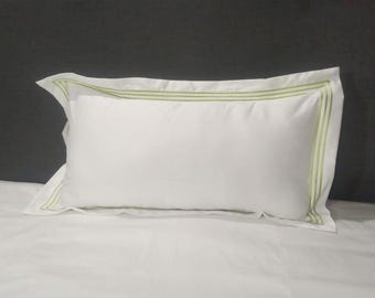 Dreifache Bordüre Kissenbezug: Baumwollsatin mit Fadenzahl 400