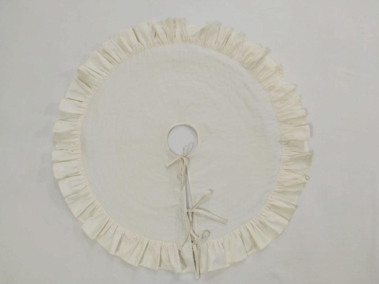 Ivory Christmas Tree Skirt Diameter from 48" to 116" Inch.