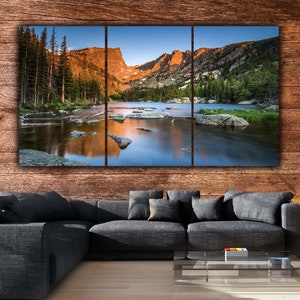 Rocky Mountain National Park Canvas, Scenic Dream Lake Landscape Photo, Estes Park, Colorado, Extra Large Artwork, National Parks Nature art