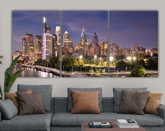 Philadelphia Skyline at Night, Large Wall Art, Philadelphia Print, Philadelphia art, Philly Photo, Philadelphia Downtown, Philly Canvas