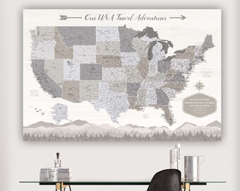 Usa Map Wall Art Etsy