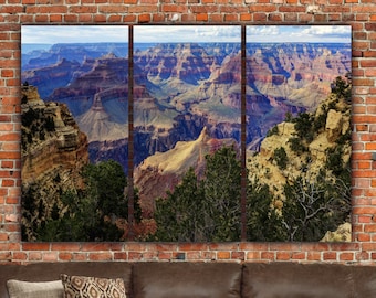 Grand Canyon Fine Art Photography on canvas, Scenic National Park Print, Framed large Living Room Wall artwork, Rustic Arizona Photo