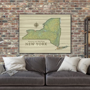 New York Push Pin Map, Personalized New York State Map for Office, Premium Canvas Map for Marking Travels, Custom Map Wall Art with Pins