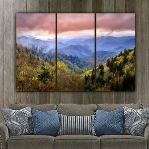 Blue Ridge Mountains Parkway Canvas,  Scenic America Extra Large Canvas for Home or Office, The Smokies, Appalachian Mountains, Smokey Photo