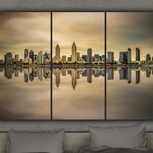 San Diego Skyline Golden Sunset Large Wall Art of San Diego - Etsy