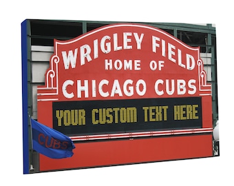 Personalized Wrigley Field Marquee Canvas, Gallery Wrapped Custom Wall Decor, One of a Kind Chicago Cubs Keepsake, Gift for Chicago Cubs Fan