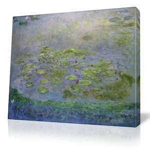Monet Water Lilies Canvas, Extra Large Wall Art, Claude Monet Masterpiece Impressionist Painting, Monet Nympheas Couch Wall Lily Pond Art