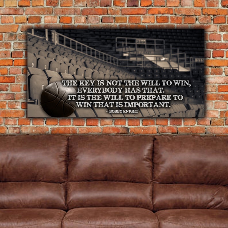 Basketball Vintage Field House Canvas Set, Customize Quote, Man Cave or Kids Room Decor, John Wooden, Bobby Knight Quote, Large Canvas Art image 4