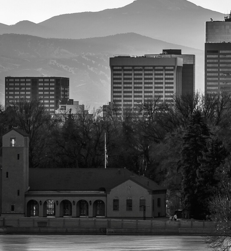 Denver Skyline Canvas Set B&W Denver Print Large Wall Art Etsy