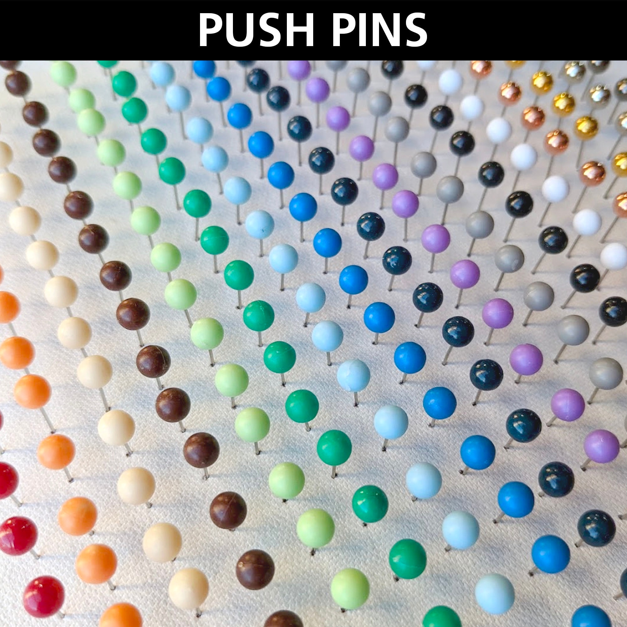 Map Push Pins Gold Round Head Tacks With Stainless Point Metallic
