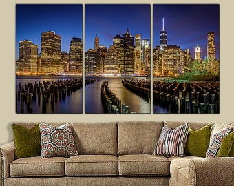 New York Skyline Canvas Art - Large Wall Art Canvas, HDR, New York City, New York Art, New York Print, New York Poster, New York Canvas Art