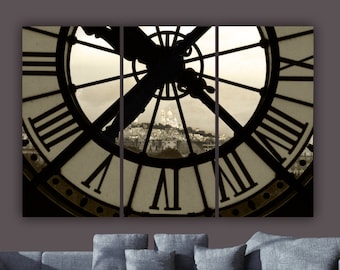 Paris D'Orsay Museum Clock Tower  Art views Sacre Coeur Basilica. Large wall art, Paris art, Large art, Paris photo, Paris print,