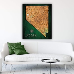 Nevada State Pin Map, Custom Nevada Travel Map, Premium Canvas Map Personalized Art, Push Pin Map Wall Art, Best Gift for Travelers Pinboard