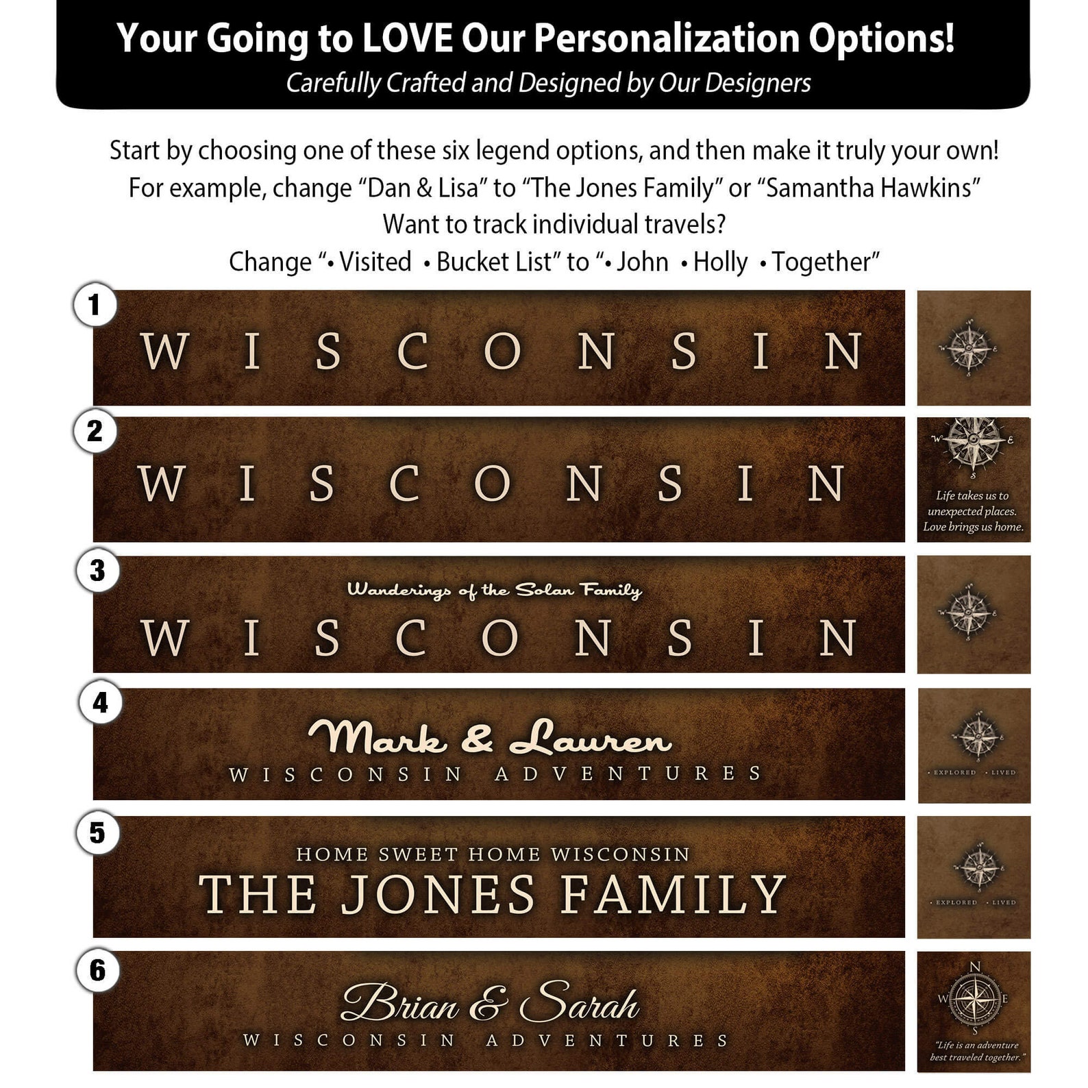 Wisconsin Pin Letter Example Wisconsin Push Pin Map, Personalized Wisconsin State Map for Gift ...