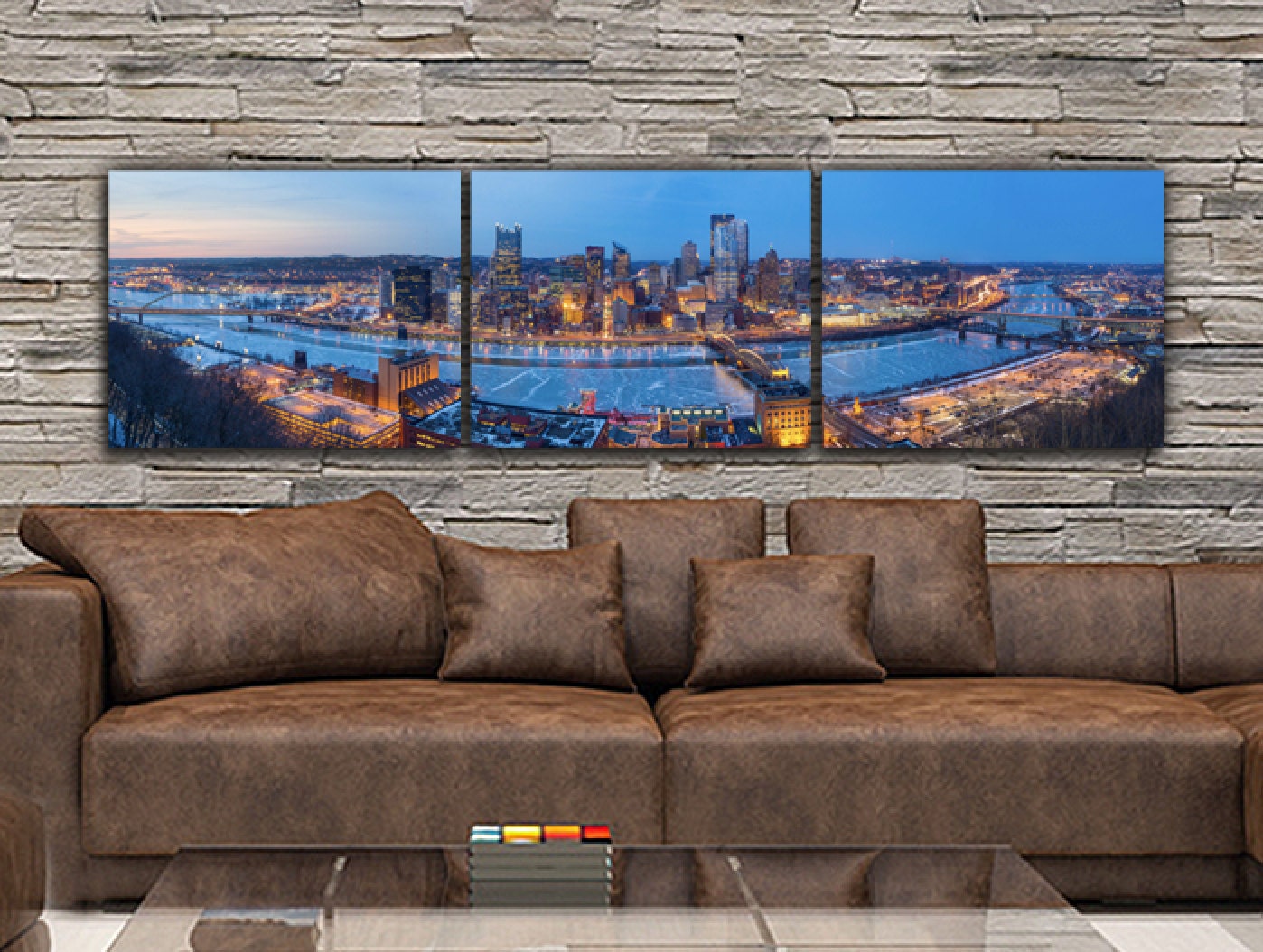 Pittsburgh Skyline on Canvas Large Wall Art Pittsburgh | Etsy