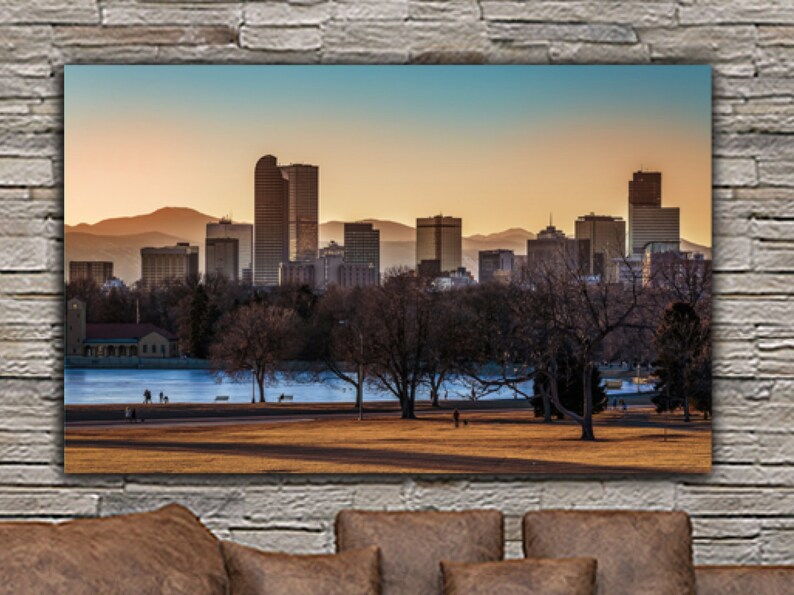 Denver Skyline Canvas Set Large Wall art Denver Print Etsy