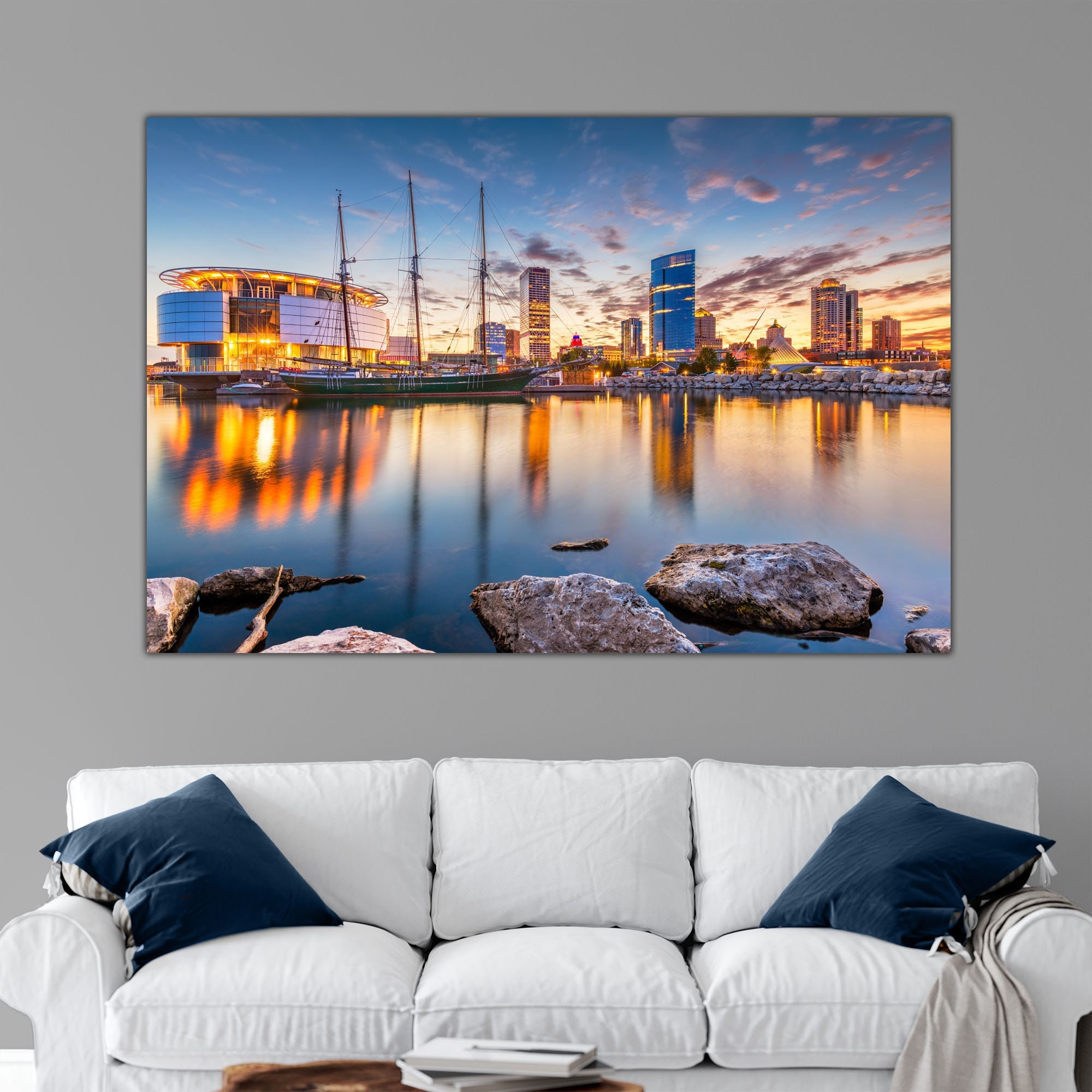 Skyline Las Vegas City Landscape Wall Sticker Quotes Pictures City Building  Panorama Notebook Wall Decal Vinyl Wall Stickers Quotes for Living Room
