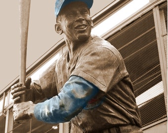 Chicago Cubs Wrigley Field Ernie Banks Canvas Art Print