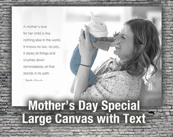 Mother's Day Canvas Special - Your Photo on Canvas, Personalized Canvas Art, Color or B&W. Mothers Day Gift Idea, Photo Gift for Mom