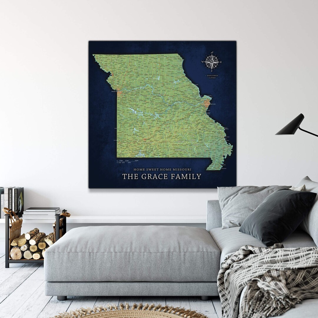 Missouri Push Pin Map, Personalized Missouri State Map for Office ...