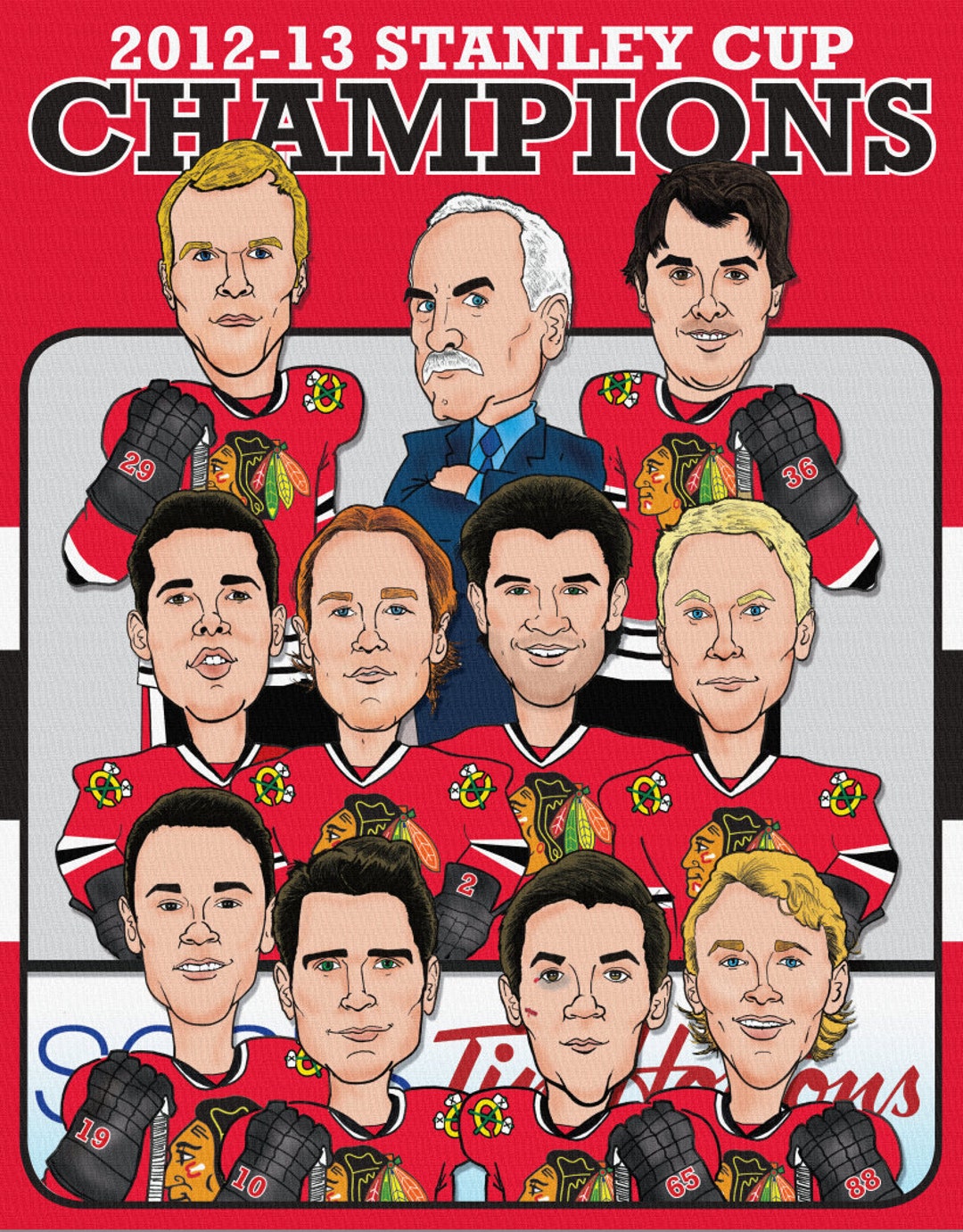 Chicago Blackhawks Illustration - Stanley Cup Champions on Canvas - Etsy, image size:1080x1381