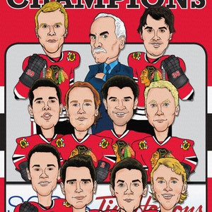 Chicago Blackhawks Illustration - Stanley Cup Champions  on Canvas