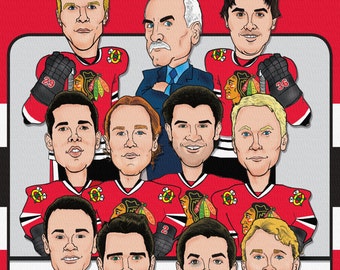 Chicago Blackhawks Illustration - Stanley Cup Champions  on Canvas