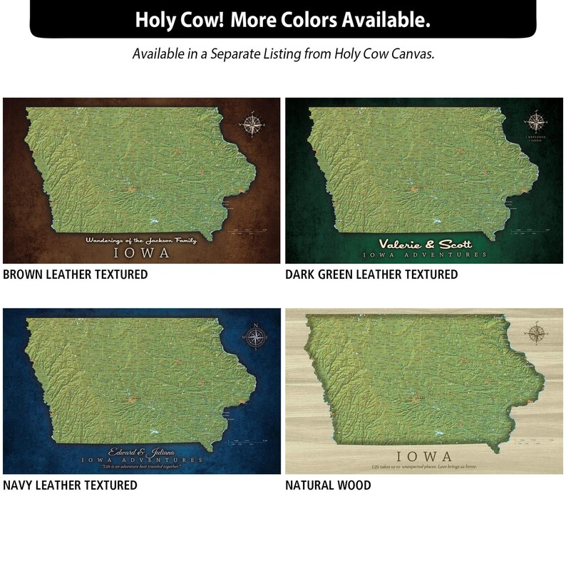 GREY Iowa Push Pin Map, Personalized Iowa State Map, Upscale Canvas Art