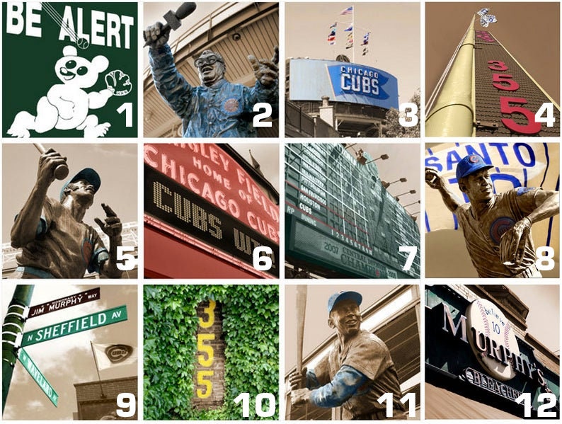 Ultimate Chicago Cubs Art Collection, 8 pc. Wrigley Field Canvas, Chicago Canvas art, Chicago Photo, Fathers Day Gift, Cubs Canvas Print image 2