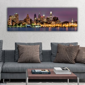 Philadelphia Skyline on Canvas, Large Wall Art, Philadelphia Print, Philadelphia art, Philadelphia Photo, Philadelphia Canvas, Panoramic Bild 2