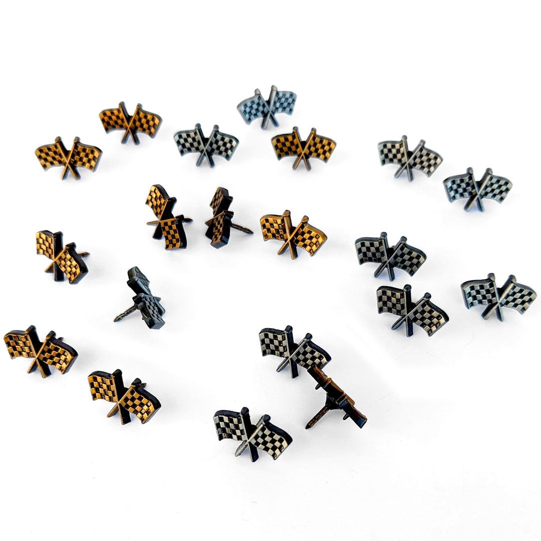 Metal Checkered Flag Push Pins, Race Flag Pushpins, Racing Lapel Pin - Etsy