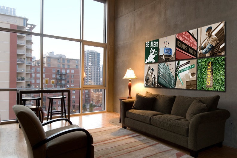 Ultimate Chicago Cubs Art Collection, 8 pc. Wrigley Field Canvas, Chicago Canvas art, Chicago Photo, Fathers Day Gift, Cubs Canvas Print image 1