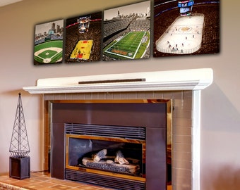 Chicago Sports Stadium Set; Chicago Bulls, Chicago Cubs, Bears, Blackhawks, Wrigley Field, White Sox, Gift or Wall Decor for your man cave.