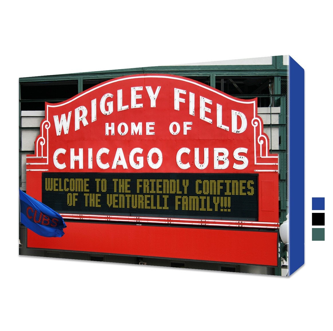 Personalized Wrigley Field Chicago Cubs Sign Canvas Print