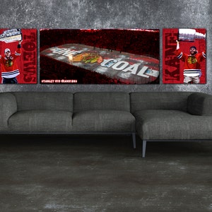 Chicago Blackhawks Stanley Cup Championship Set with Toews & Kane Canvas, Chicago Art, Large Wall Art from Holy Cow Canvas, One Goal image 1
