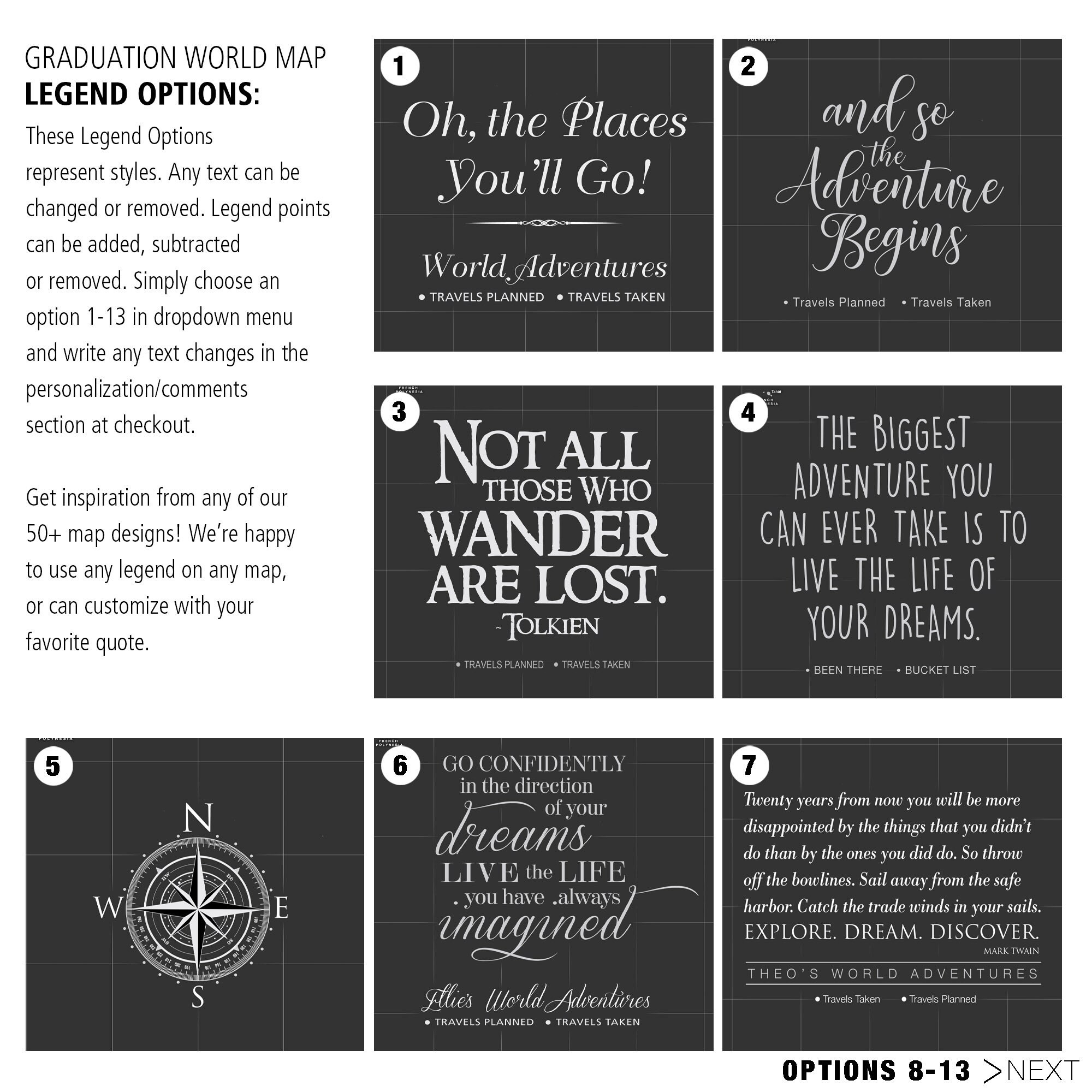 Large Graduation Push Pin Map for World Travel Personalized | Etsy