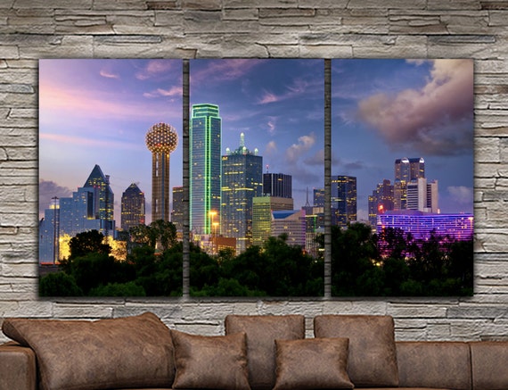 Dallas Skyline Canvas Set, Large Wall Art of Dallas Print, Dallas Canvas,  Dallas Art, Dallas Photo, Dallas Wall Art, Dallas Photo Night 