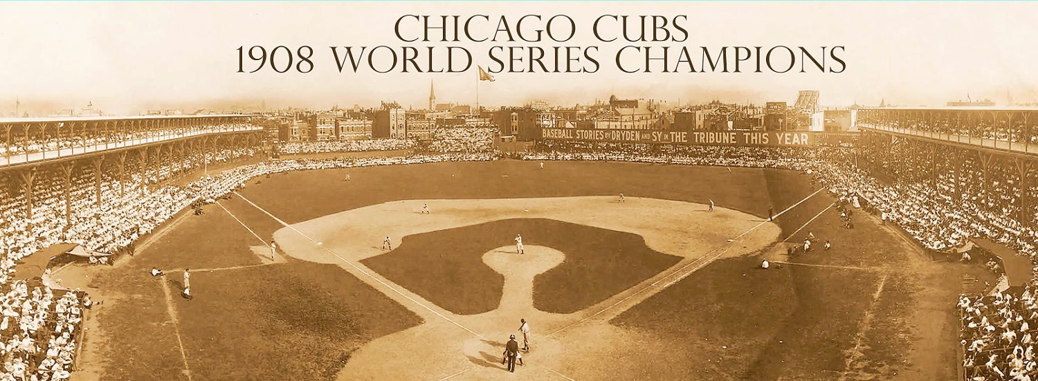 Chicago Cubs 1908 World Series Champions Panoramic Canvas 