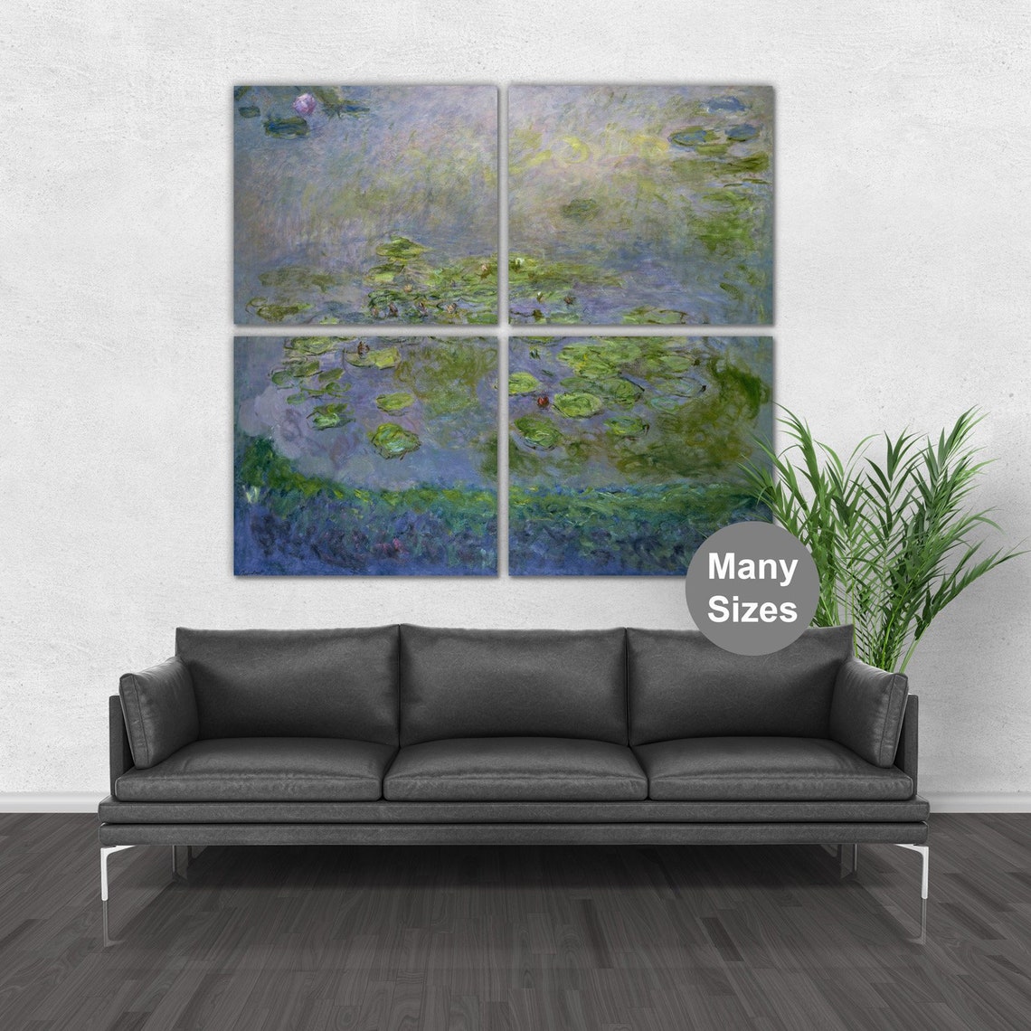Monet Water Lilies Canvas Extra Large Wall Art Claude Monet | Etsy