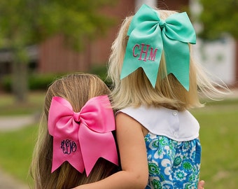 Monogram Hairbow, Monogram Large Bow, Monogram Cheer Bow, Personalized HairBow, Embroidered Hair Bow, Monogram Mint Bow, Preppy Hairbow