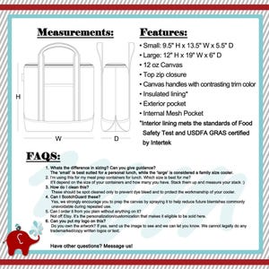 Sac fourre-tout isotherme pour déjeuner monogramme, boîte à lunch personnalisée en toile isolée et sans danger pour les aliments, glacière familiale brodée pour enfants et adultes image 4
