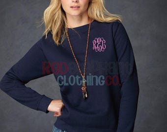 Personalized Crew Sweatshirt, Monogrammed Pullover Fall Clothing Aesthetic Sweater, Long Sleeve Crewneck Gift for Her, Teen Girls,