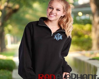 Pull monogrammé avec fermeture éclair quart de tour, vêtements d'automne personnalisés en polaire surdimensionné, pull à col cheminée, taille unisexe, cadeaux uniques