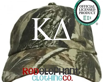 Kappa Delta Camo Baseball Hat, KD Low Profile Camouflage Cap, Sorority Rush Week Big Little Reveal Gift Embroidered ΚΔ Greek Letters Merch