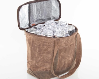 Monogram Lunch Cooler Tote Bag, Food Safe Insulated, Personalized Lunch Box Canvas Bag for Meal Prep, Family Cooler Bag Tote for Kids Adults