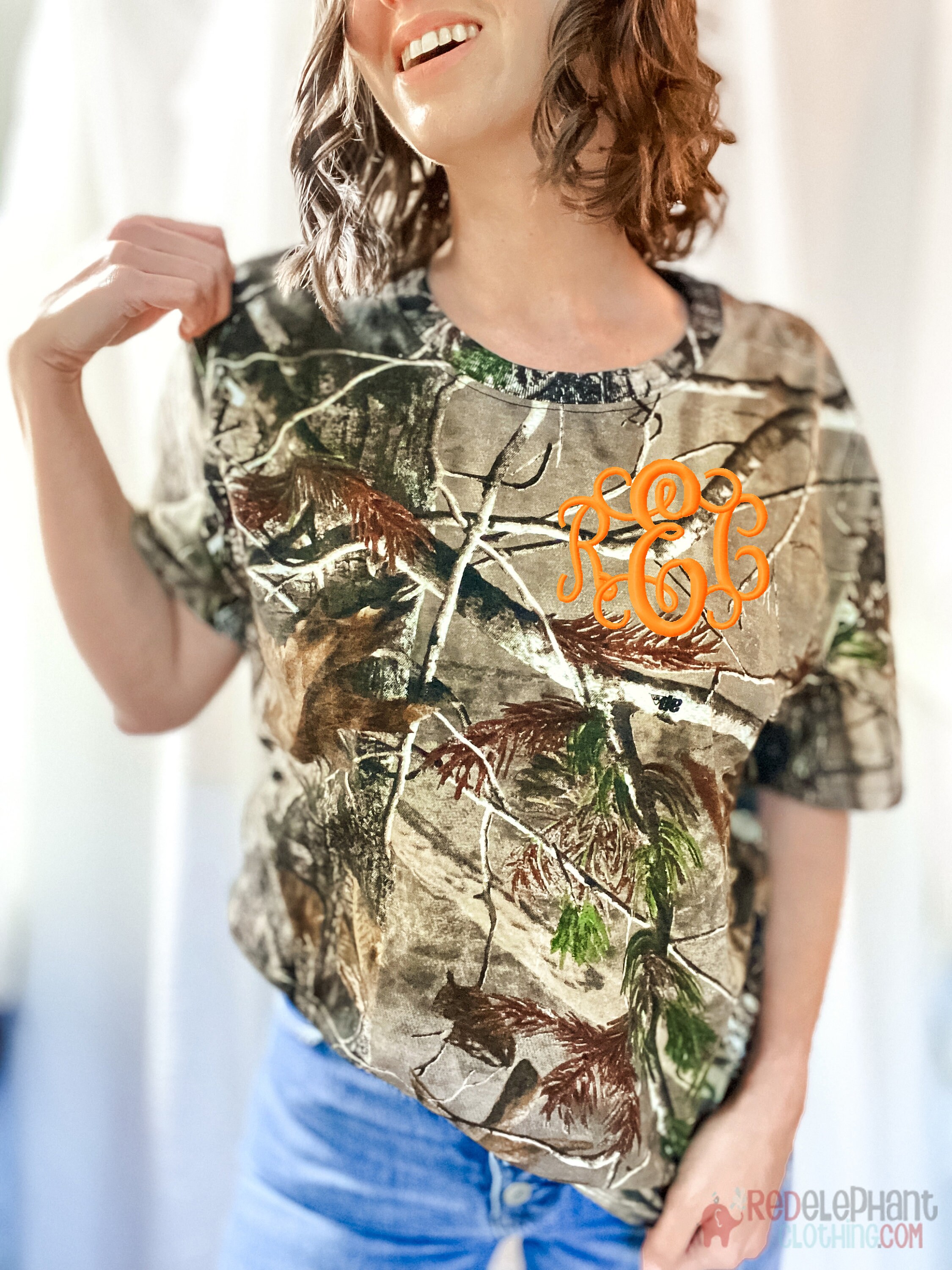 【KOOLOSET】Pigment Camo Applique Short Sleeve T-Shirt J CREW T Shirt Womens Small Green Camo Metallic Paint