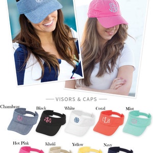 Monogrammed Sun Visor, Embroidered Baseball Hat, Personalized Bridesmaid Gift, Running Visor Cap for Women, Custom Low Profile Fit Accessory image 2