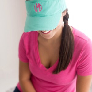 Monogrammed Sun Visor, Embroidered Baseball Hat, Personalized Bridesmaid Gift, Running Visor Cap for Women, Custom Low Profile Fit Accessory Mint Baseball Hat